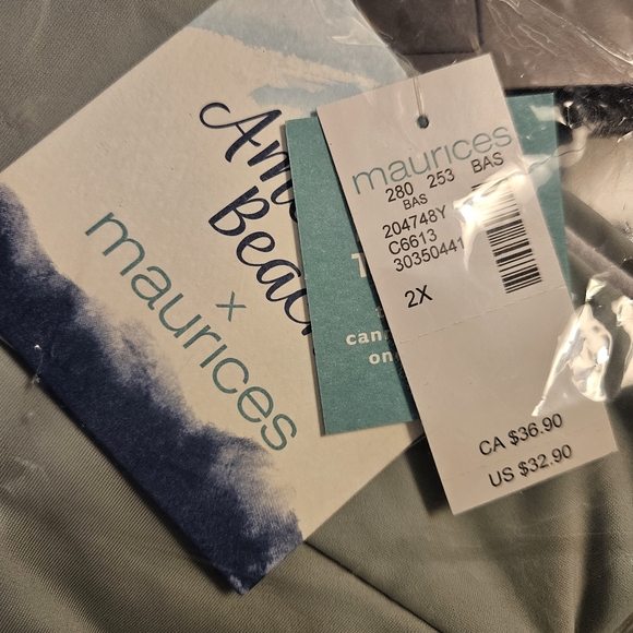 NWT Maurices Set Bikini 2X Matching Swimwear Jade Mist Summer Plus Q-2334 - Picture 8 of 10
